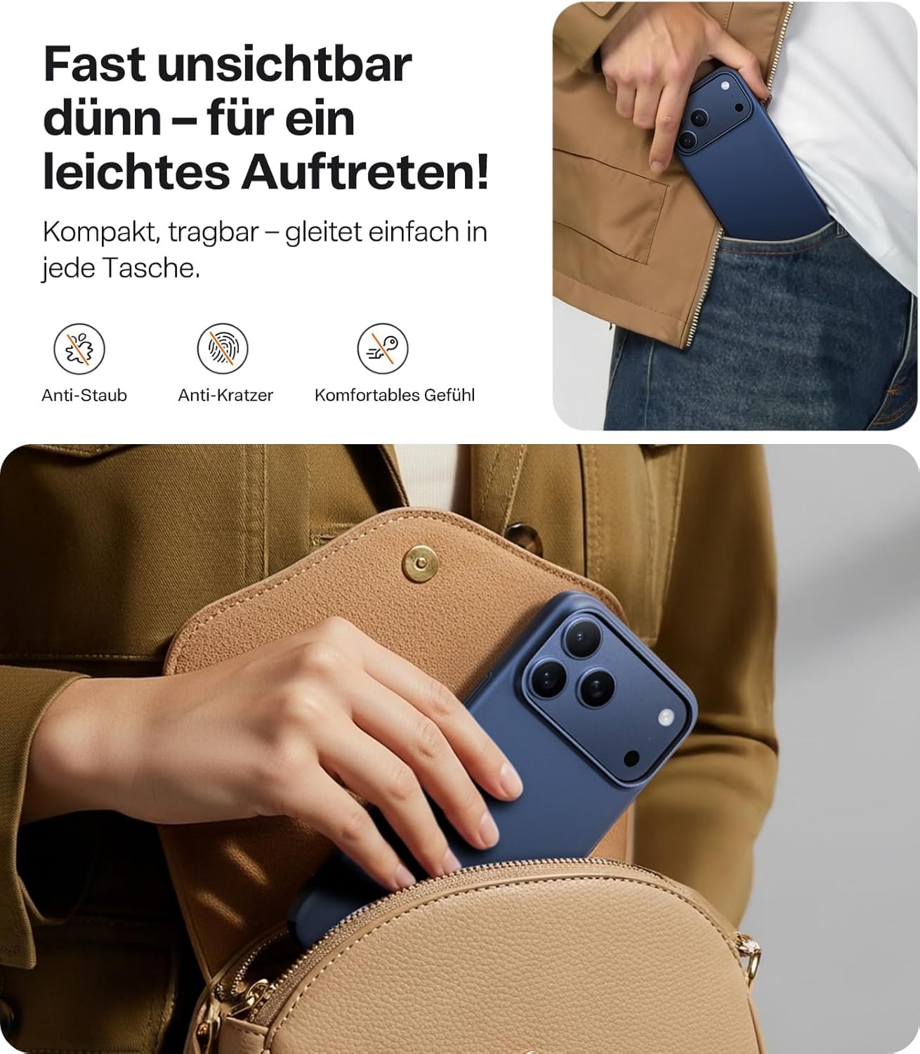 Thumbnail 6 de TORRAS Ultra Dünn für iPhone 17 Pro Max Hülle mit MagSafe – Samtiger Griff, samtiges Blau
