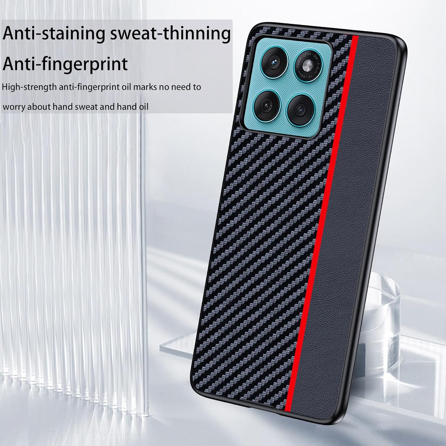 Thumbnail 2 de FDHYFGDY Hülle für Motorola Edge 60 / Edge 60 Fusion – Carbonfaser-Case, wasserdicht & stoßfest