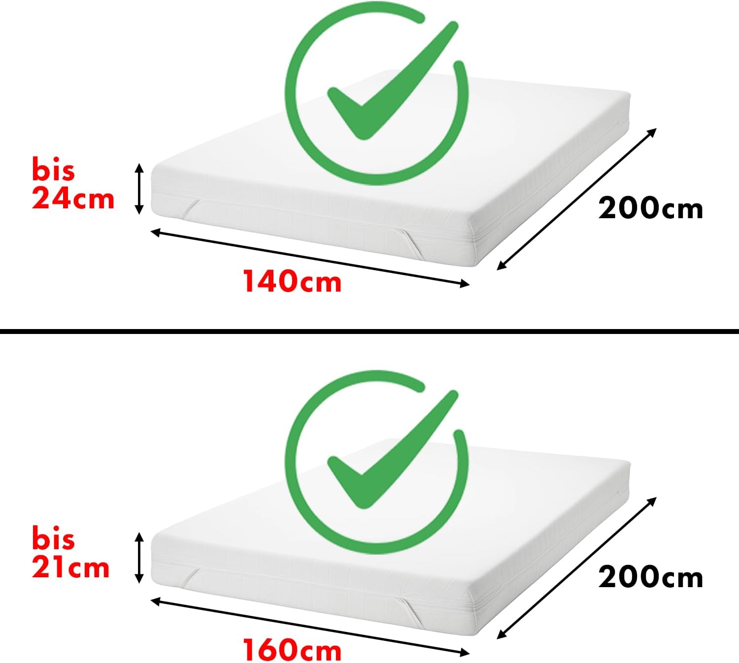 Thumbnail 3 de Jacobson Jersey Spannbettlaken 140x200–160x200 cm Weiss – 100% Baumwolle, elastisch, formstabil