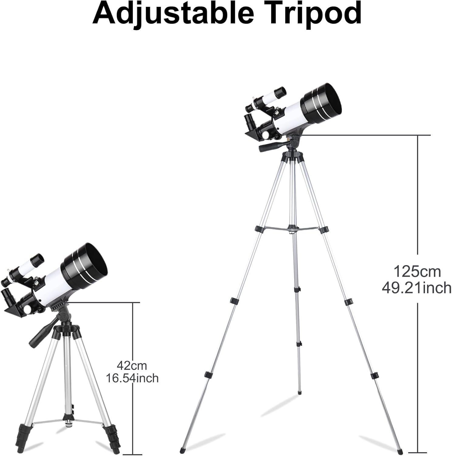Detalle de Télescope réfracteur Misilmp 70 mm avec trépied, oculaires 20 mm & 12,5 mm et viseur 5 x 24