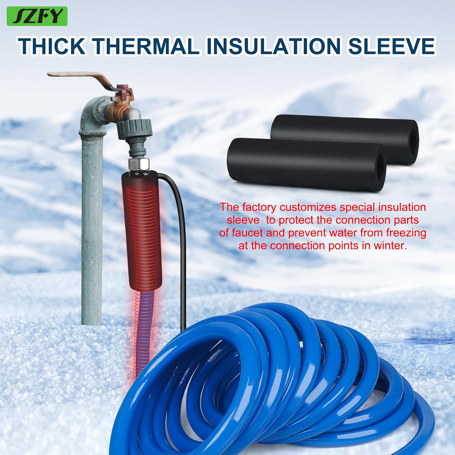 Detalle 2 de 100FT Heated Water Hose for RV 1/2"