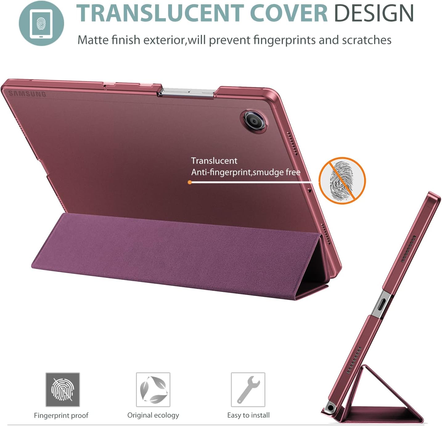 Thumbnail 3 de ProCase Hülle für Galaxy Tab A8 10.5 Zoll (SM-X200/X205) – Dreifach faltbar, Ultra Dünn, Frosted Rückseite