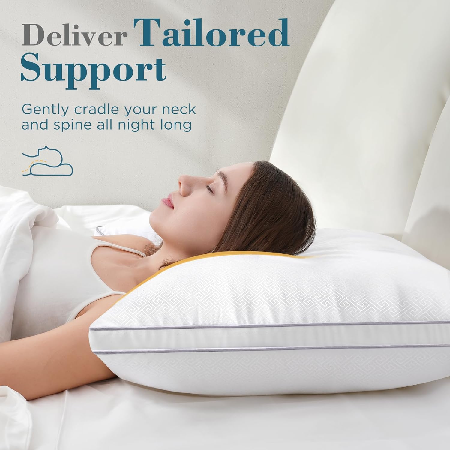 Thumbnail 2 de Viewstar Bed Pillows Queen Size Set of 2 – Firm Support Down Alternative Gusseted Pillows