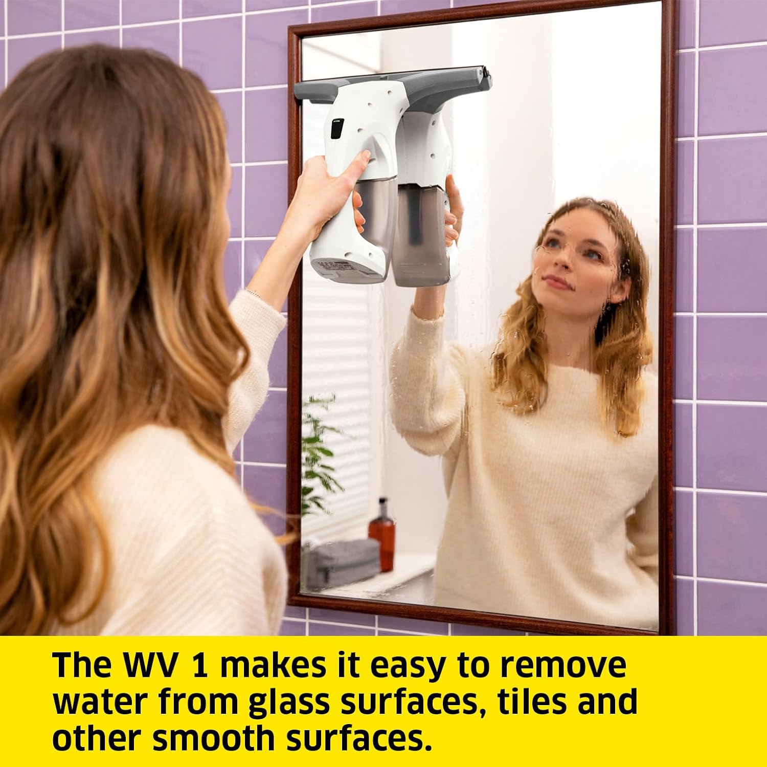 Detalle de Kärcher WV 1 Window Vac – compact condensation removal for quick, hands‑free drying
