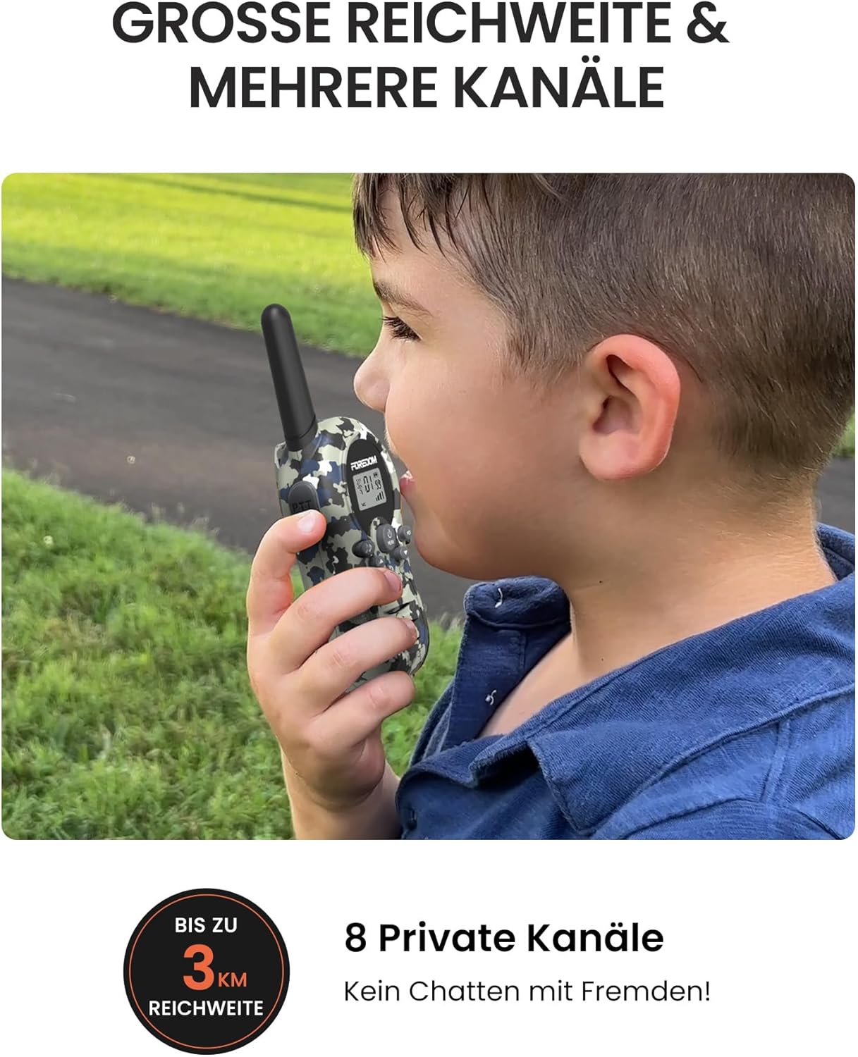 Thumbnail 1 de FOREDOM Kinder Walkie-Talkies Set (2er) für 3–12 Jahre – 22 Kanäle, bis zu 3 km, mit VOX