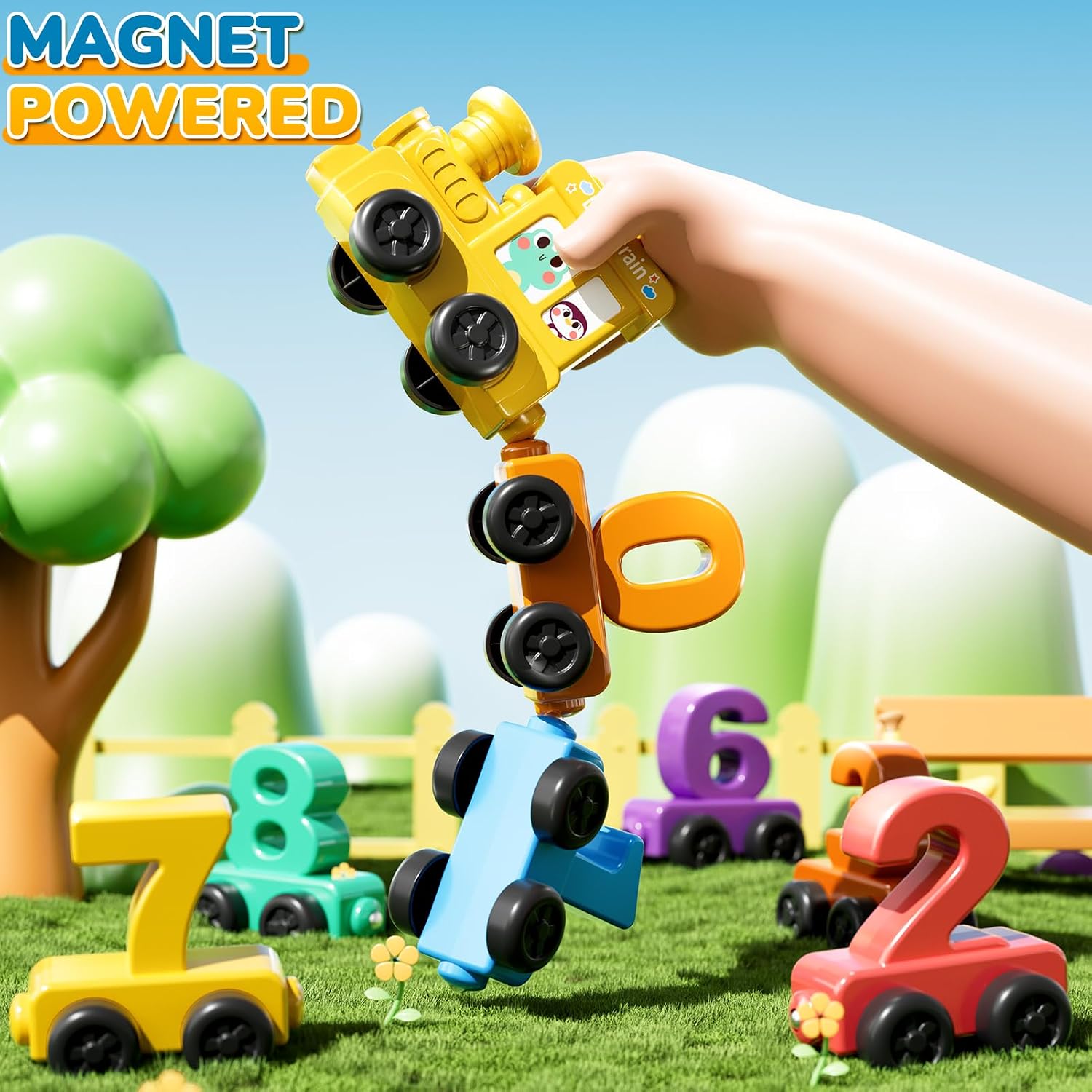 Detalle 2 de JUKUDAHU Magnet Number Train Set for Toddlers (Ages 1–4) – Counting & Color Sorting Train Toy