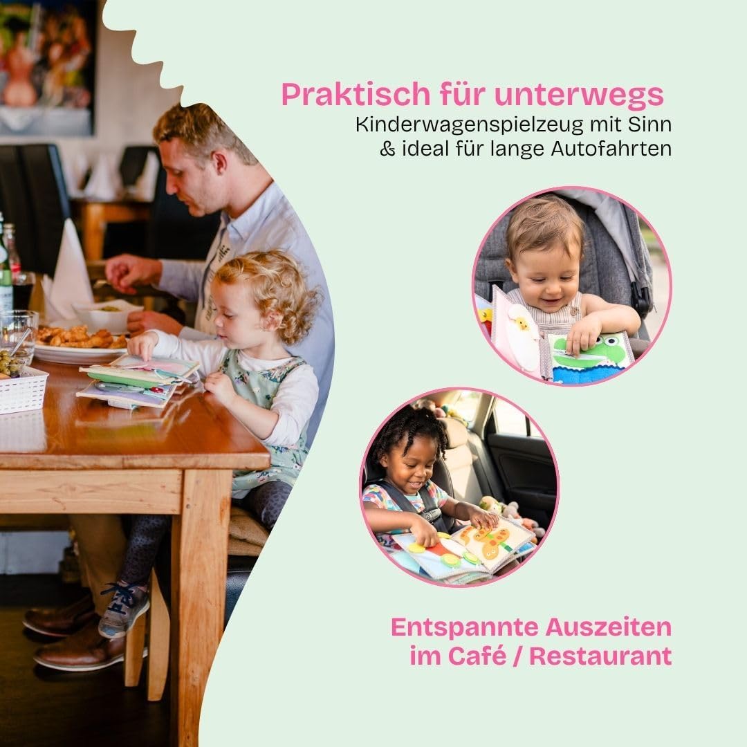 Thumbnail 4 de Jolly Designs – Mini Quiet Book Peek-a-Boo: Montessori-Stoffbuch für Babys ab 6 Monaten