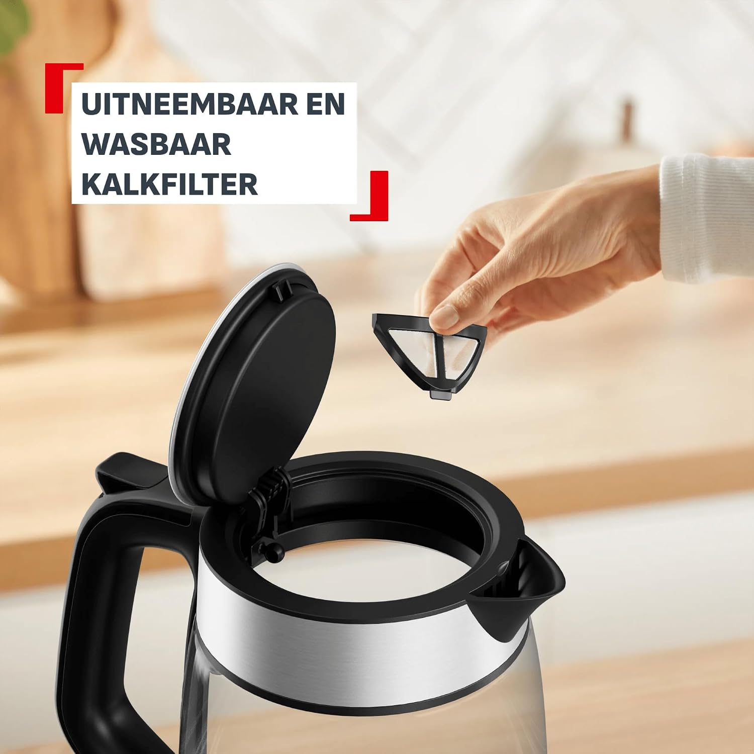 Detalle de Tefal KI6A58E Express Glass waterkoker van glas, 1,7 liter, 2200 W