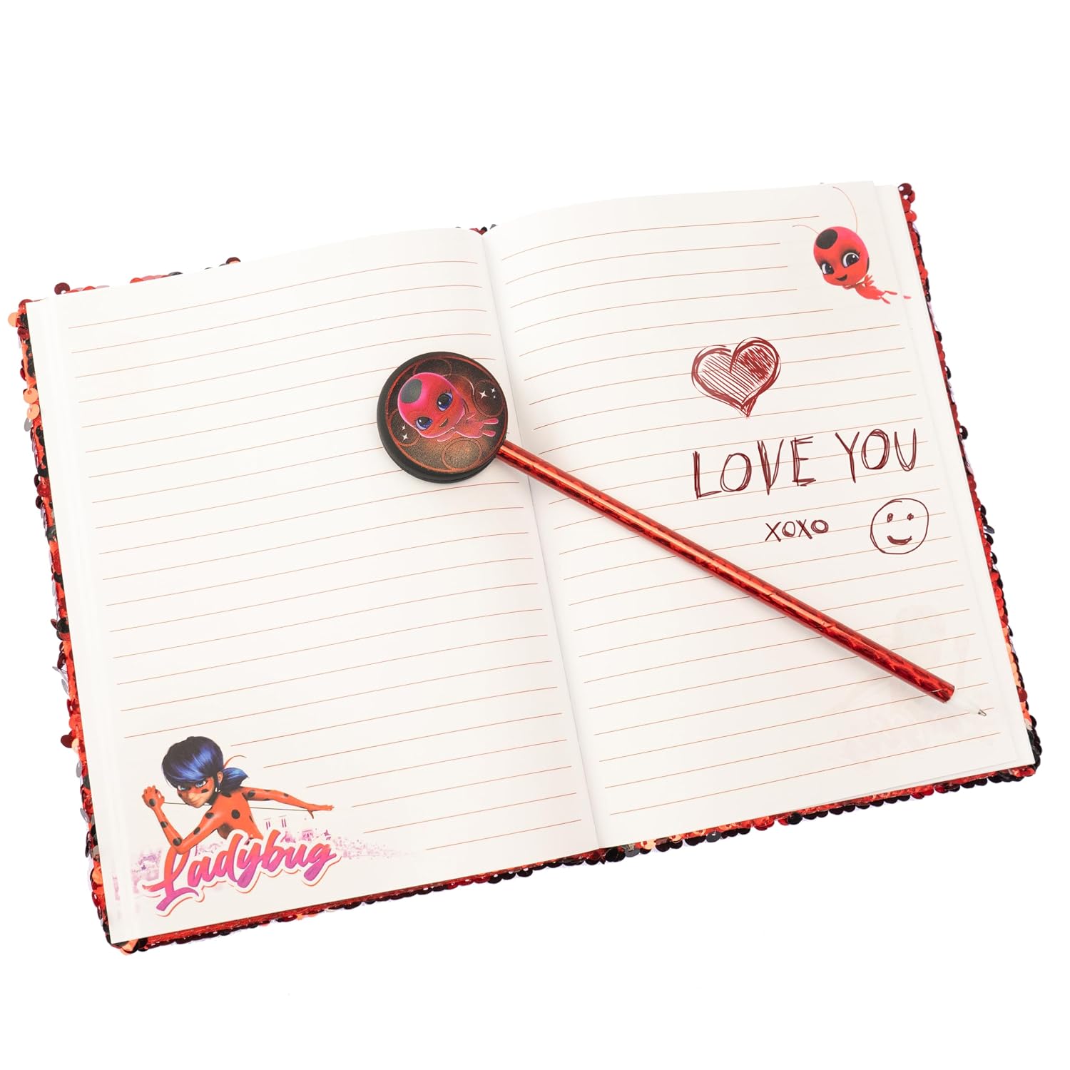 Detalle 1 de Nice Group Miraculous Notebook – pamiętnik z naklejkami, długopisem i klejnotami
