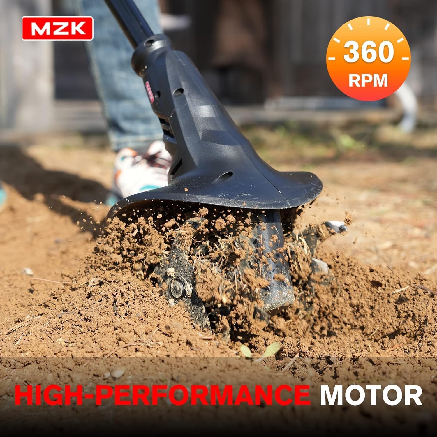 Thumbnail 4 de MZK 20V Cordless Tiller Cultivator with Steel Tines – 20cm Wide, 2 x 2Ah Batteries Included