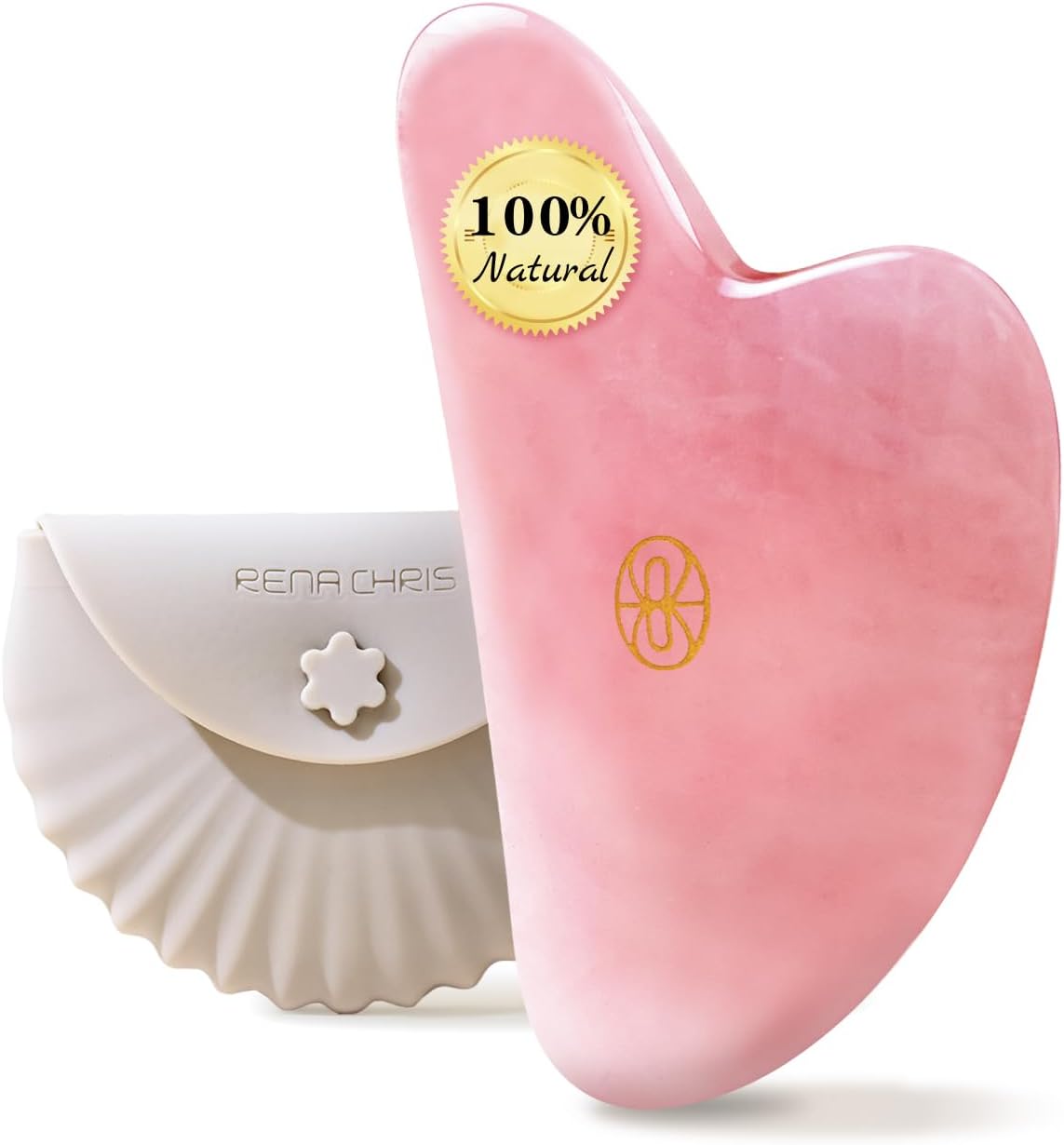 Detalle 2 de Rena Chris Rose Quartz Gua Sha for Jawline Sculpting 💆♀