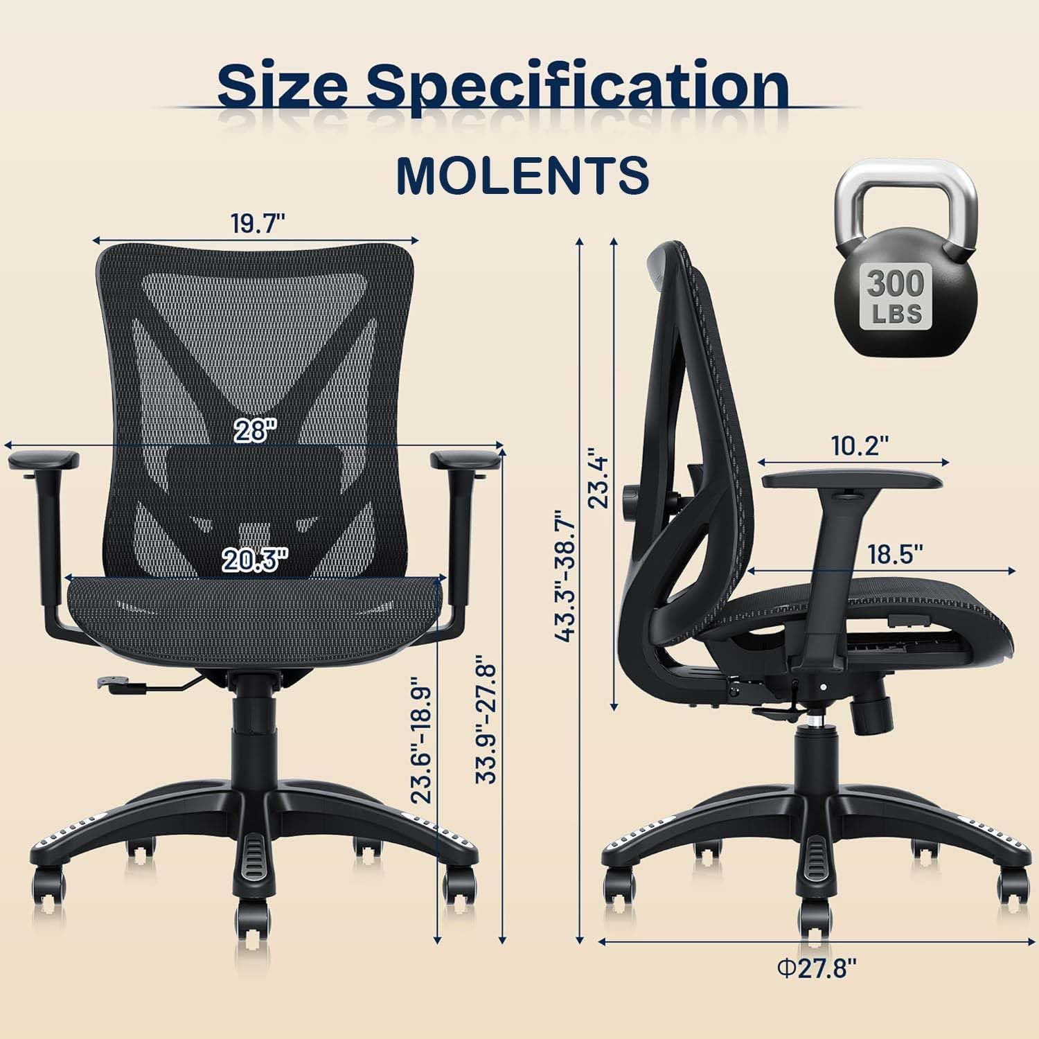 Thumbnail 2 de MOLENTS Ergonomic Office Chair 38.6-42.4 in