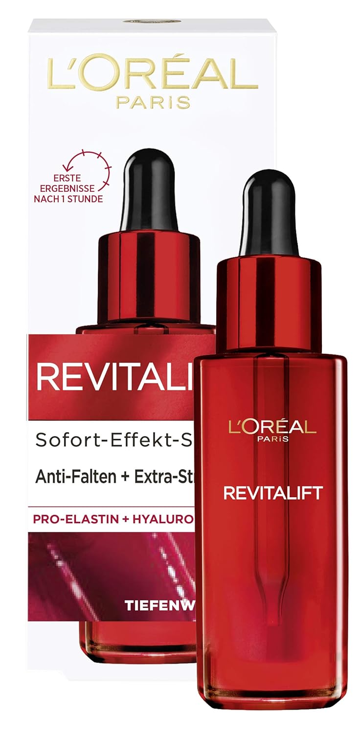 Detalle de L'Oréal Paris Revitalift Hyaluron Sofort Effekt Serum (Anti-Aging) mit Hyaluronsäure & Pro-Elastin, 30 ml – Packung mit 2