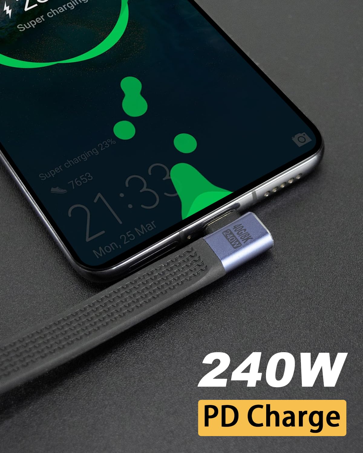 Thumbnail 2 de Maxhood 5-inch USB-C to USB-C cable (Right-angle) – 40Gbps, up to 240W PD 3.1, USB4/Thunderbolt 4