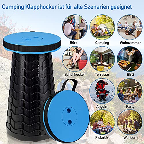 Thumbnail 7 de Fiqops 2X Tragbarer Klapphocker – verstellbar, belastbar bis 180 kg, kompakt & leicht transportierbar