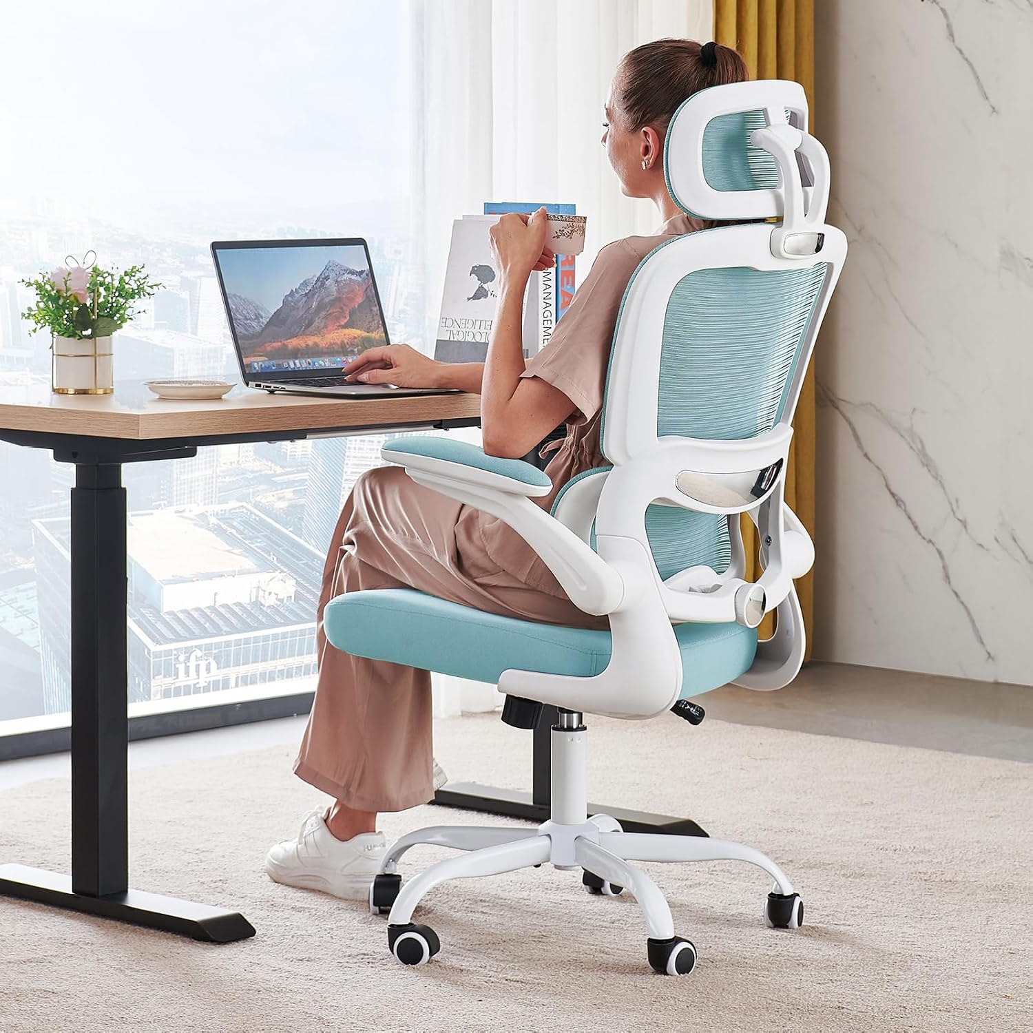 Thumbnail 6 de TRALT Office Chair Ergonomic mesh high-back, 330 lb capacity
