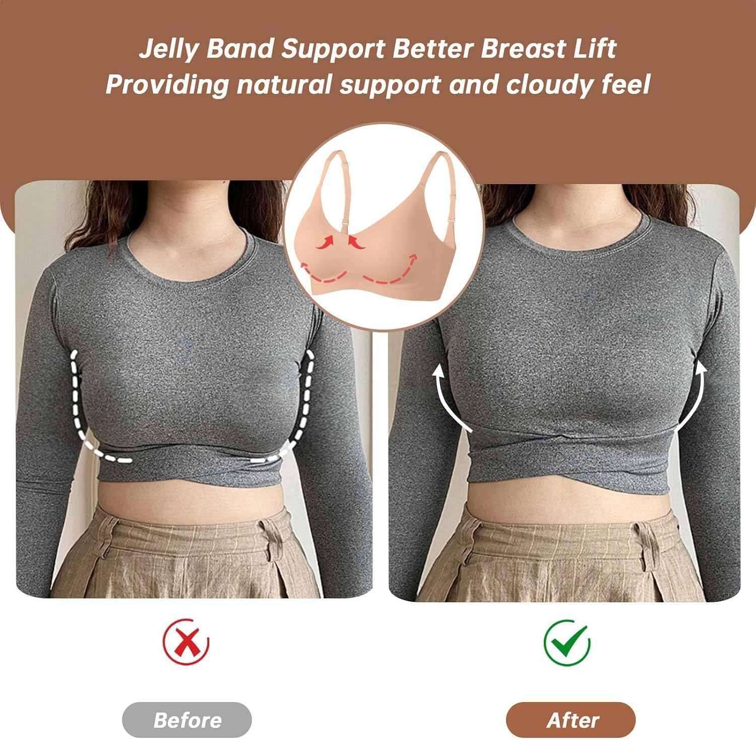 Detalle 2 de OEAK Wireless Bra with V-Neck