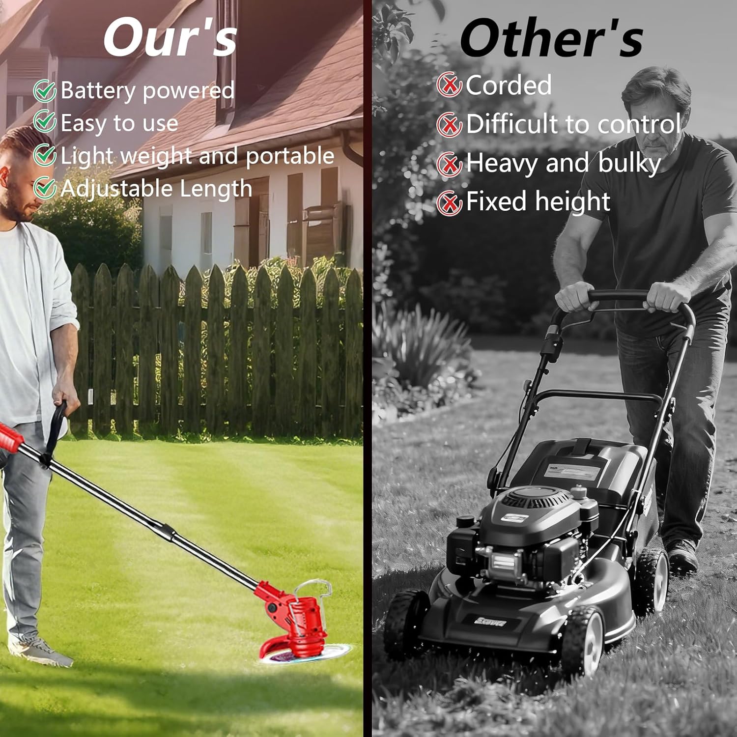 Detalle de Str cordless Telescopic Strimmer with 2x 21V Batteries – Complete Garden Kit