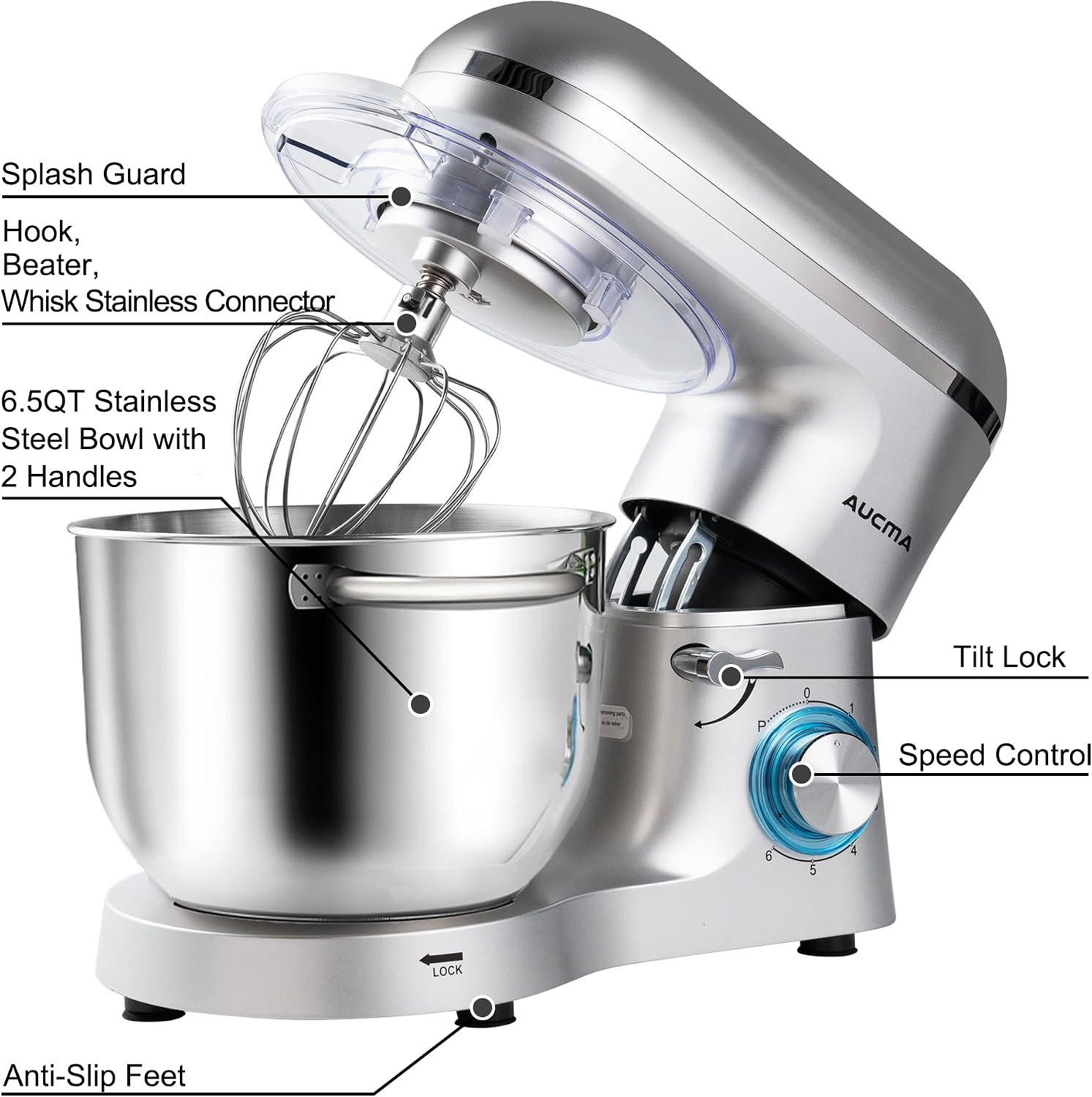 Thumbnail 1 de Aucma Stand Mixer 6.5-Qt