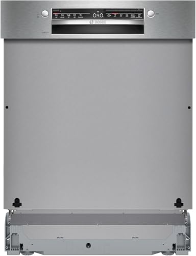 Detalle de Bosch SMI2HTS02E: Lave-vaisselle encastrable 60 cm sans façade, noir sur bandeau acier brossé