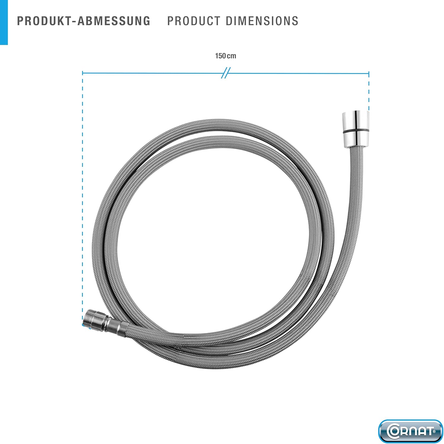Thumbnail 1 de Cornat Plastic Kitchen Shower Hose, 150 cm, Grey, M15 x 1 to 1/2 Inch