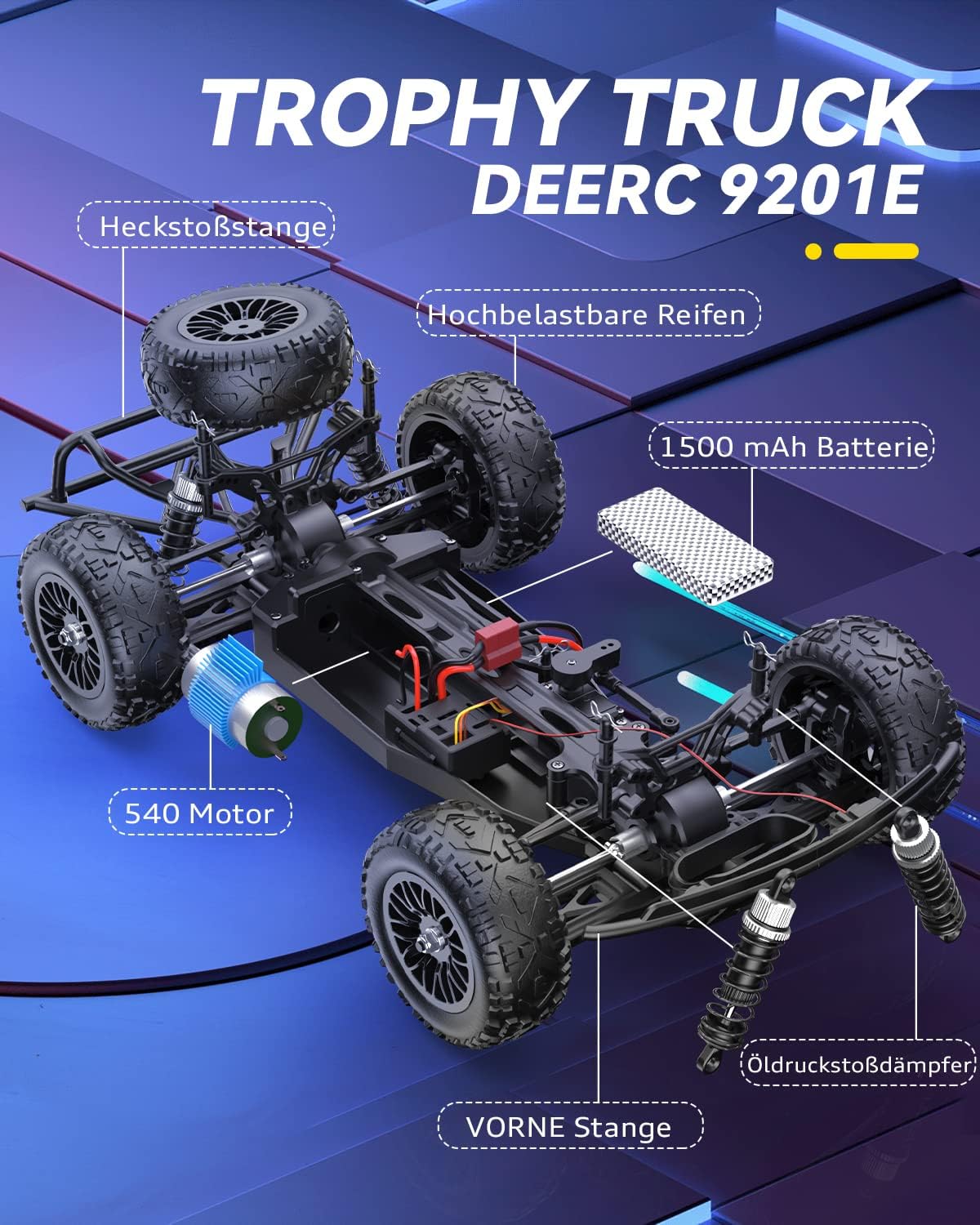 Thumbnail 2 de DEERC 9201E Ferngesteuertes Auto 1:10