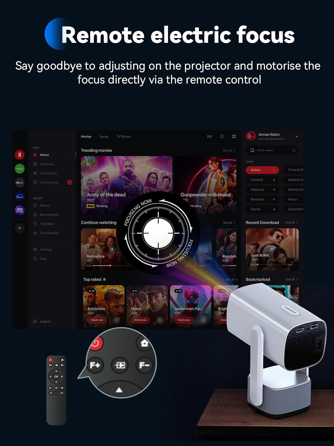 Thumbnail 2 de SOOMFON Mini Projector 1080P Full HD for Home