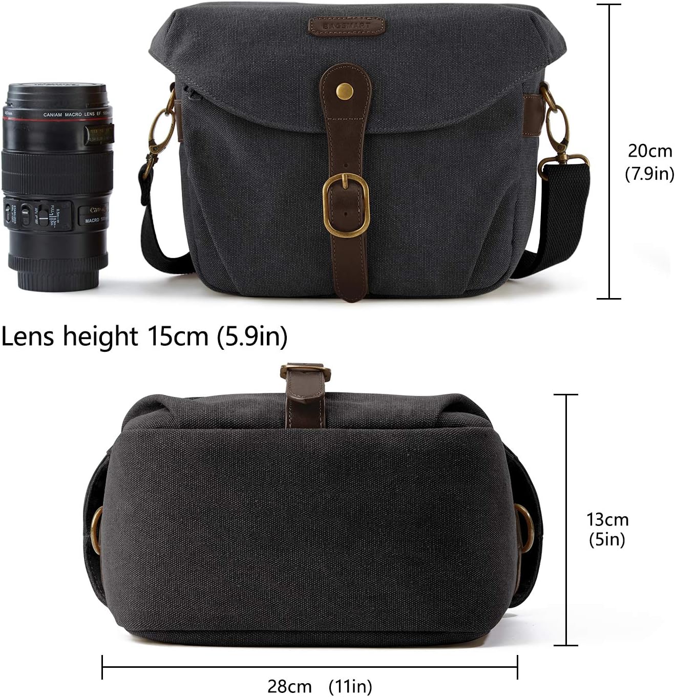 Thumbnail 1 de bagsmart Canvas Camera Bag: Compact, Protected, and Practical for Day Trips