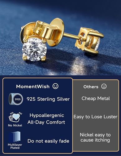Thumbnail 5 de MomentWish Moissanita Pendientes Oro Mujer | 2 Ct en Plata de Ley 925