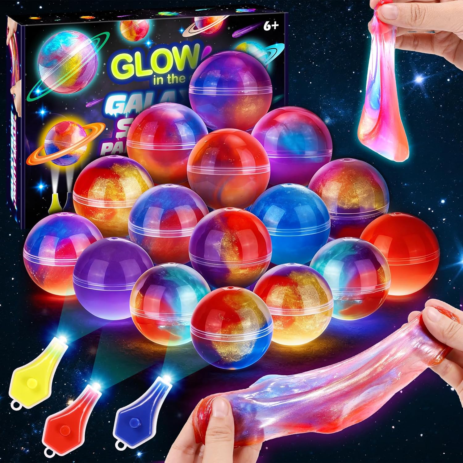 Hapikids Galaxy Glowing Slime Set 24-teilig