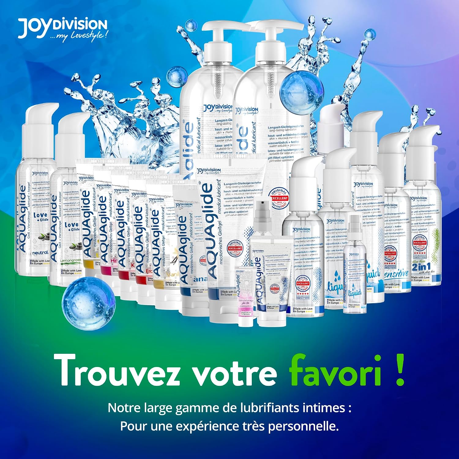 Detalle de JOYDIVISION Lubricant & Gel 200 ml : gel-lubrifiant sans huile pour massage sensuel