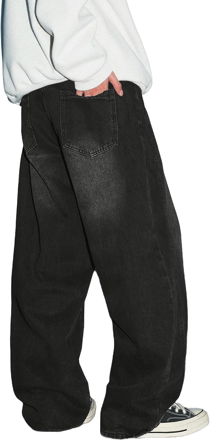 Thumbnail 4 de Icymay Mens Baggy Jeans, Wide-Leg Loose-Fit Vintage Denim
