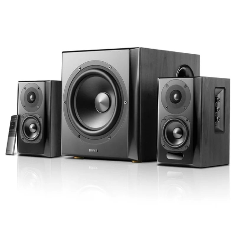 Detalle de Edifier S351DB altavoces 2.1 con subwoofer negro de 150W
