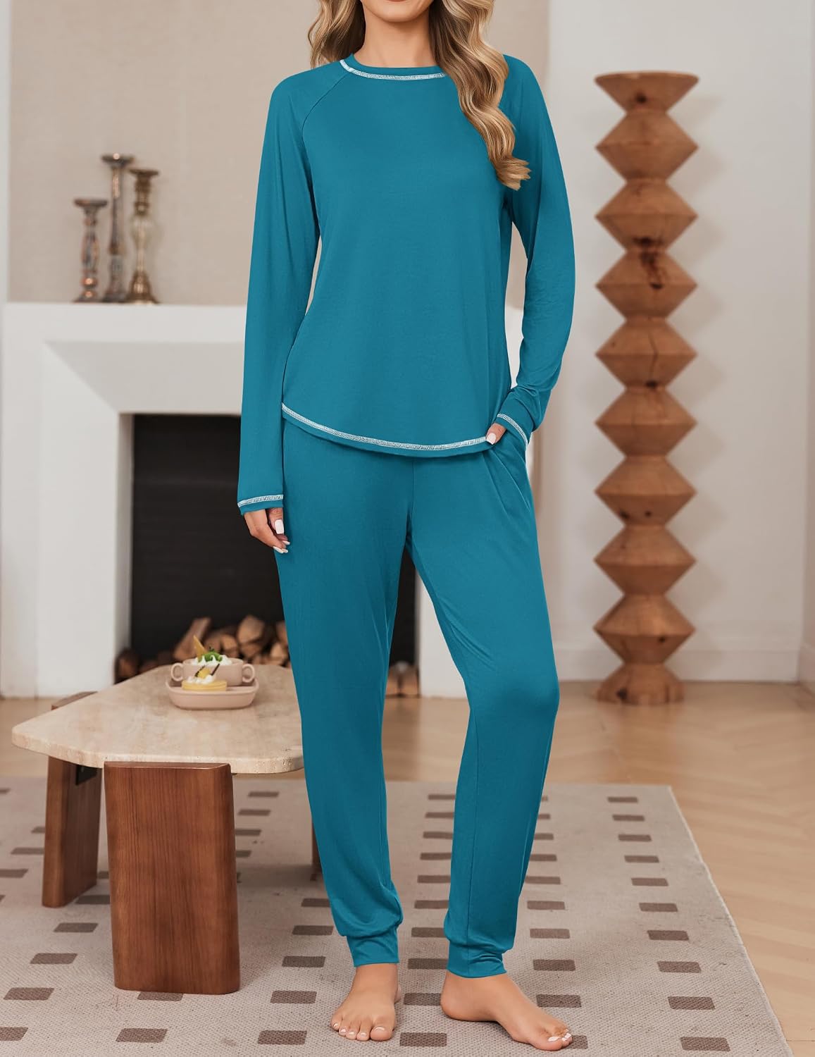 Detalle de Ekouaer Women's Pajama Set, S–XXL