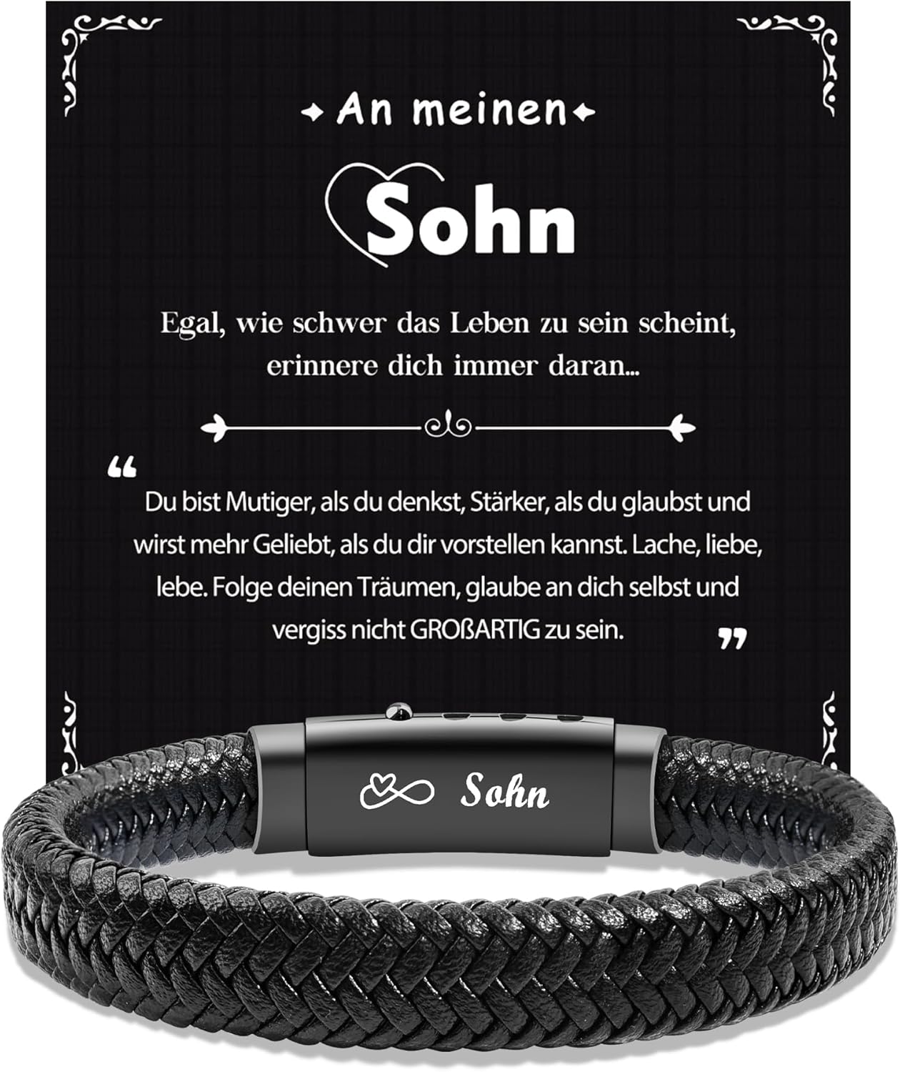 Thumbnail 6 de CheersLife Ich Liebe Dich Lederarmband 20-21,5 cm