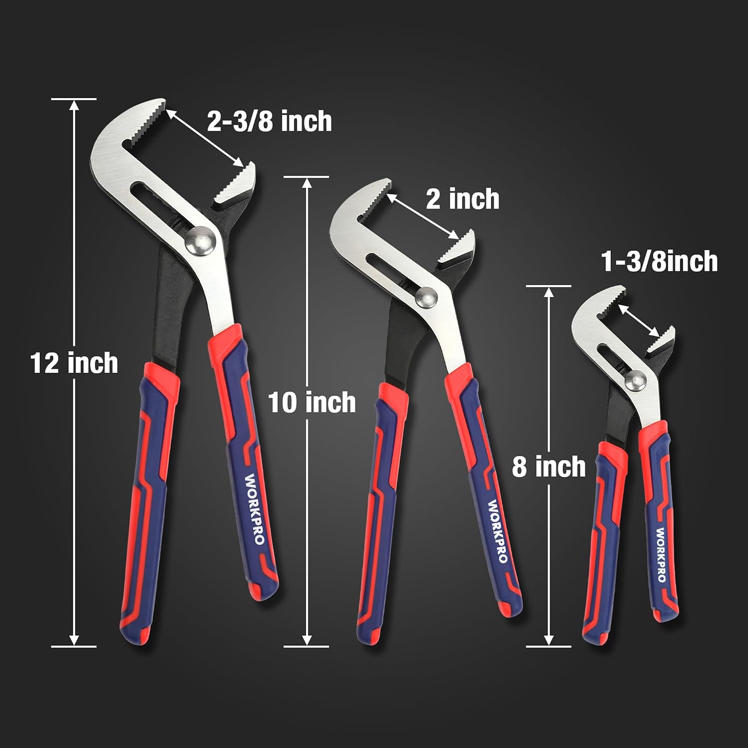 Detalle de WORKPRO Groove Joint Pliers 12-Inch