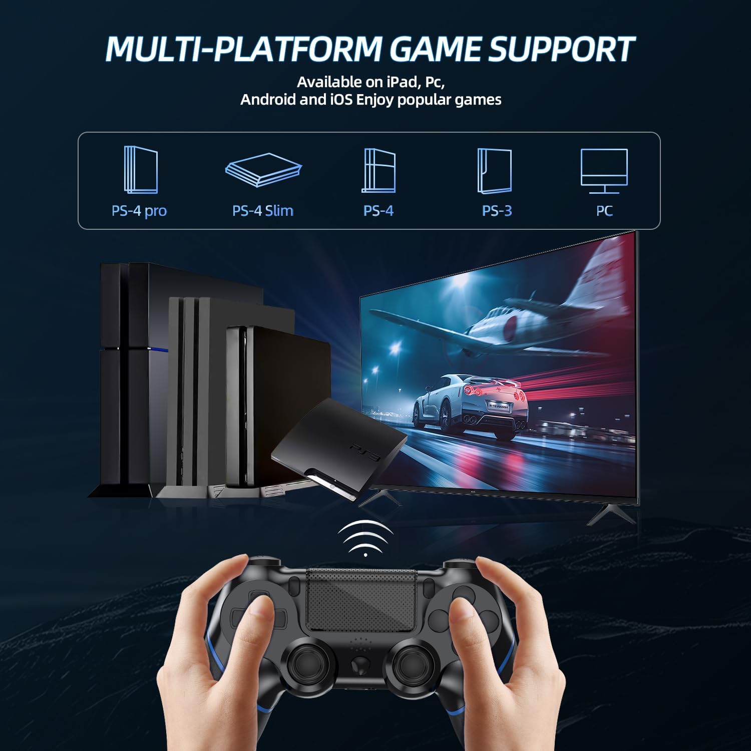Thumbnail 6 de Turquvix Wireless Controller for PS4/Pro/Slim and PC with Audio Jack