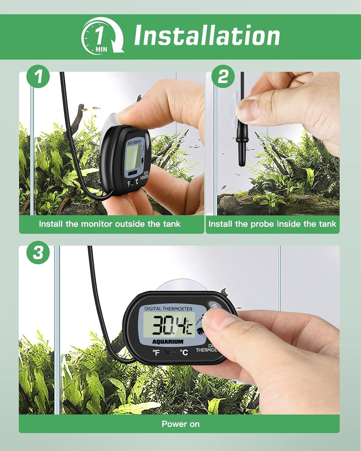 Thumbnail 1 de Digital aquarium thermometer LCD, 58×38mm