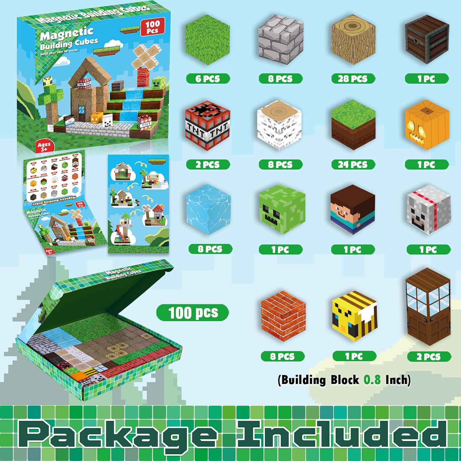 Detalle 2 de ToyUnited Magnetic Blocks 100PCS