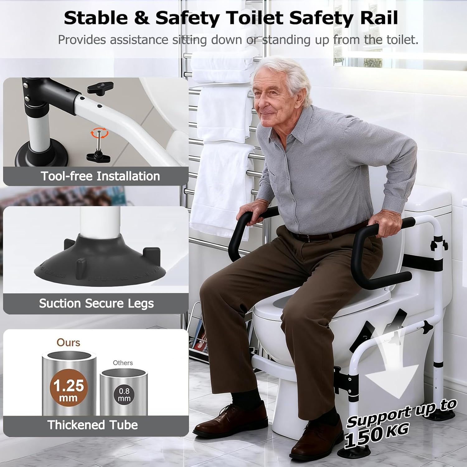 Thumbnail 4 de NJUN Toilet Frame 350 lb Capacity