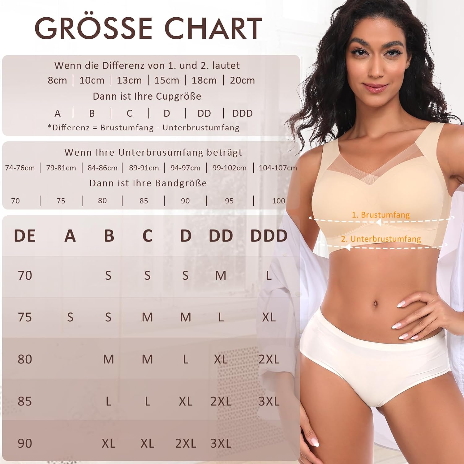 Thumbnail 5 de Damen BH ohne Bügel mit nahtlosem Komfort-Fit (T-Shirt/Soft-Bralette) – gepolsterte, abnehmbare Cups