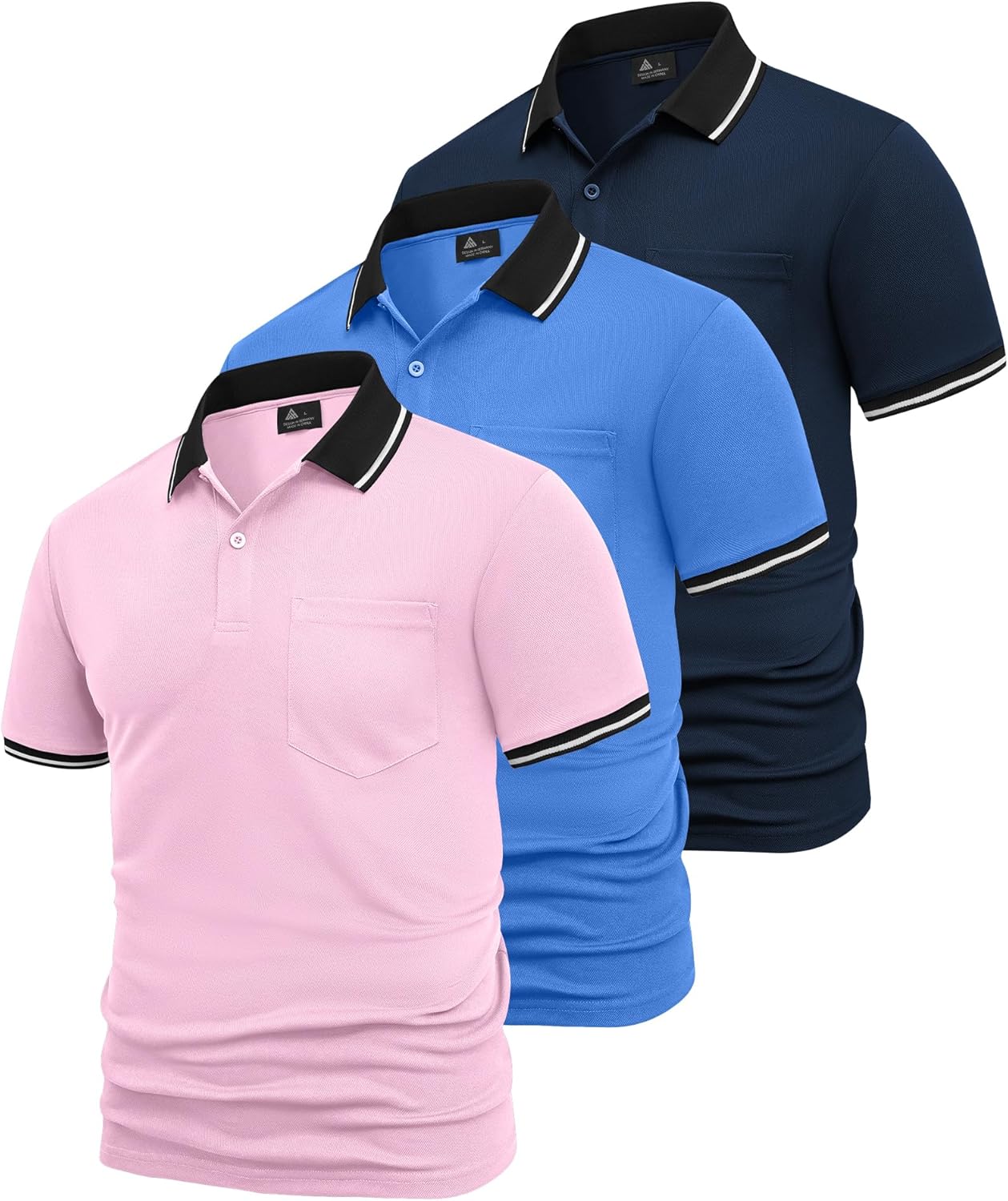 Thumbnail 5 de SwissWell 3 Pack Men’s Polo Shirts: Short Sleeve Breathable Outdoor Tees