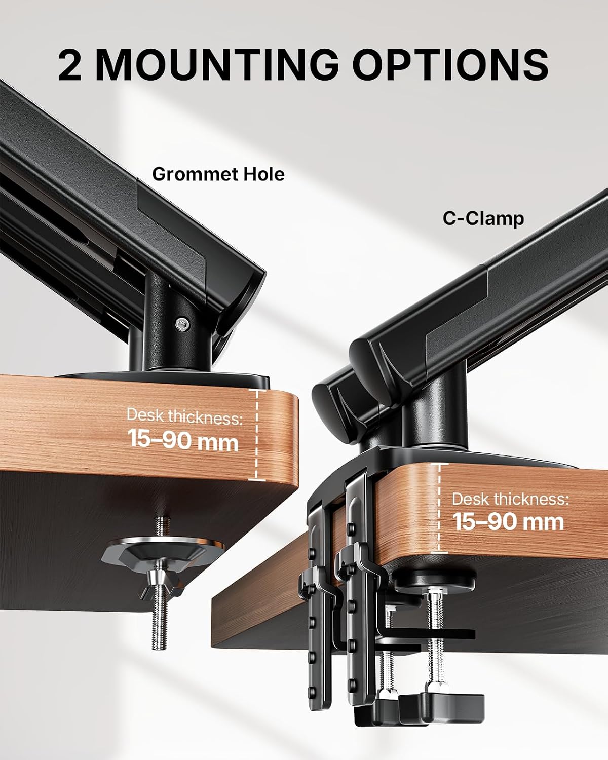 Detalle de HUANUO FlowLift Pro Dual Monitor Arm for 13–32" Screens