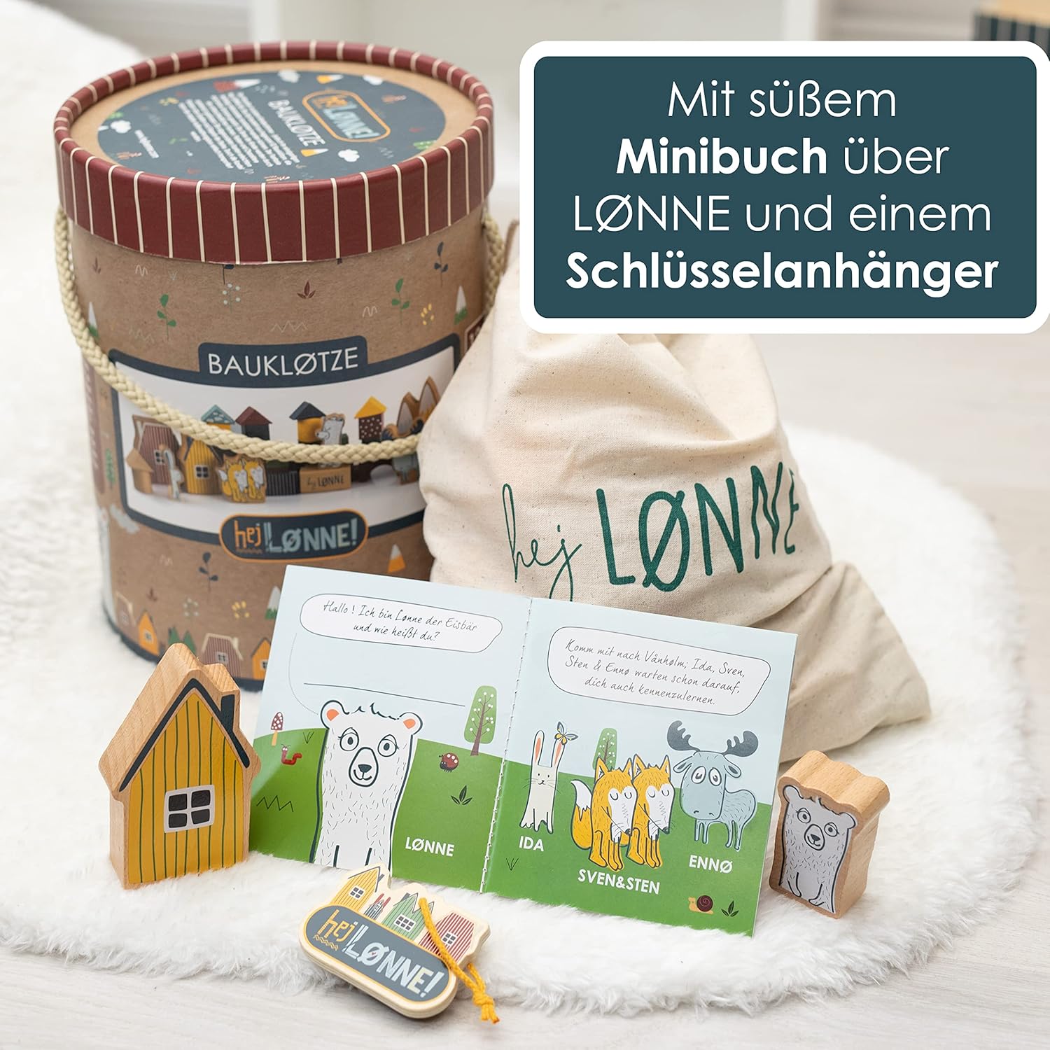Thumbnail 4 de Hej LØNNE! 56x Mattoncini Legno per Bambini