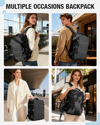 Thumbnail 1 de HPLQQ Mochila de cabina para avión 40x30x20 (Ryanair) impermeable, 24 L con compartimento para portátil y bolsa húmeda