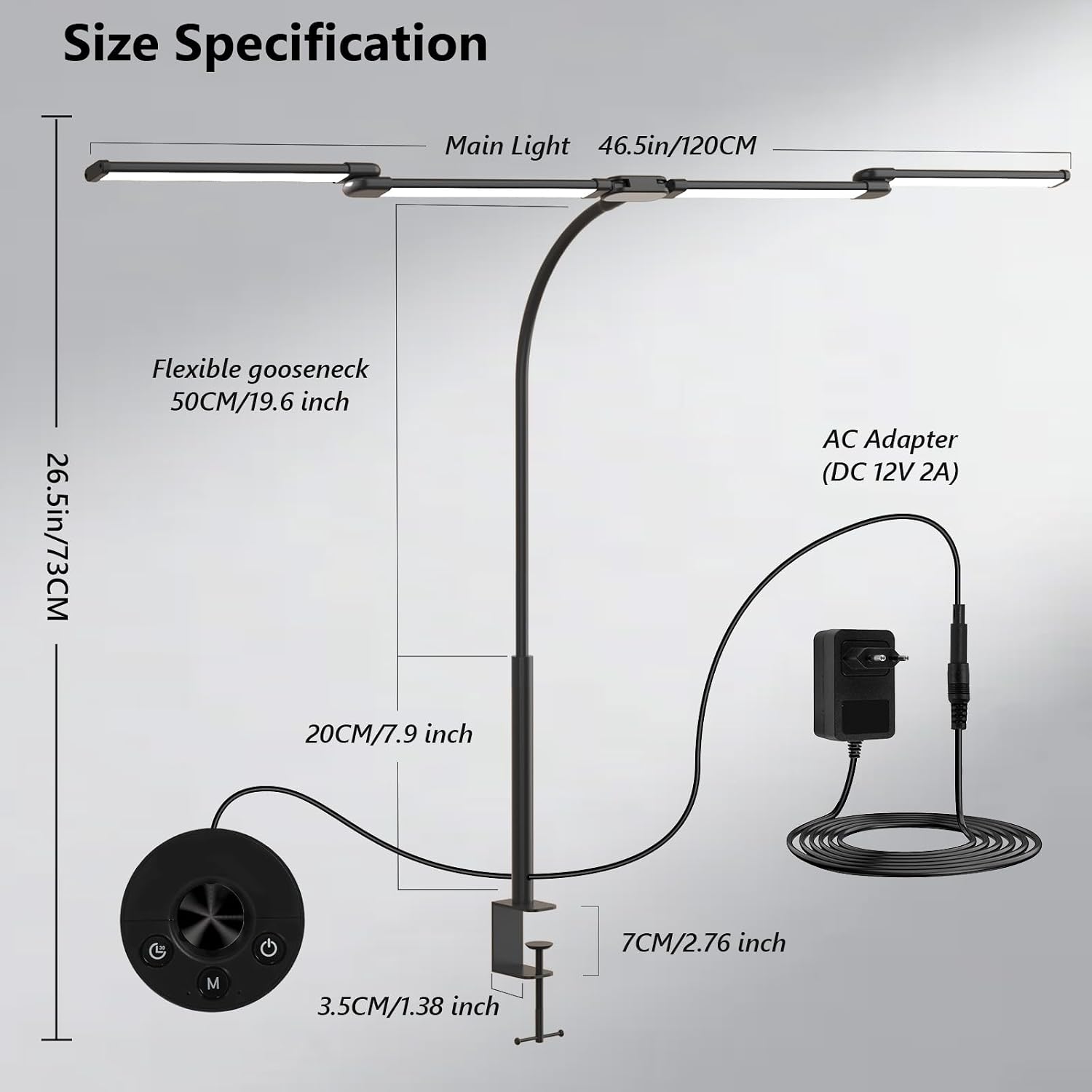 Thumbnail 5 de Comely Lampada da Lavoro 24W: lampada scrivania modulare da 120 cm con 5 temperature e 10 livelli di luminosità
