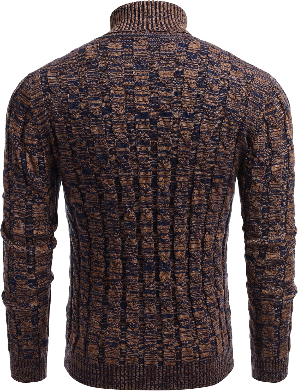 Detalle de COOFANDY Pull homme col roulé à manches longues en maille – pull basique