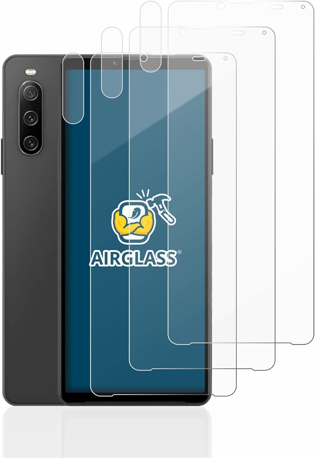 Detalle de brotect Pellicola Protettiva Vetro per Sony Xperia 10 IV (Fronte+Fotocamera) 3 Pezzi – Durezza 9H, AirGlass