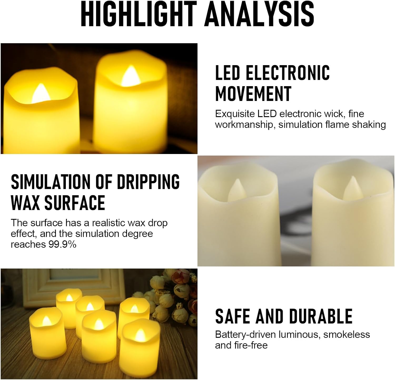 Thumbnail 2 de Velas LED sin llama 24 unidades 🕯