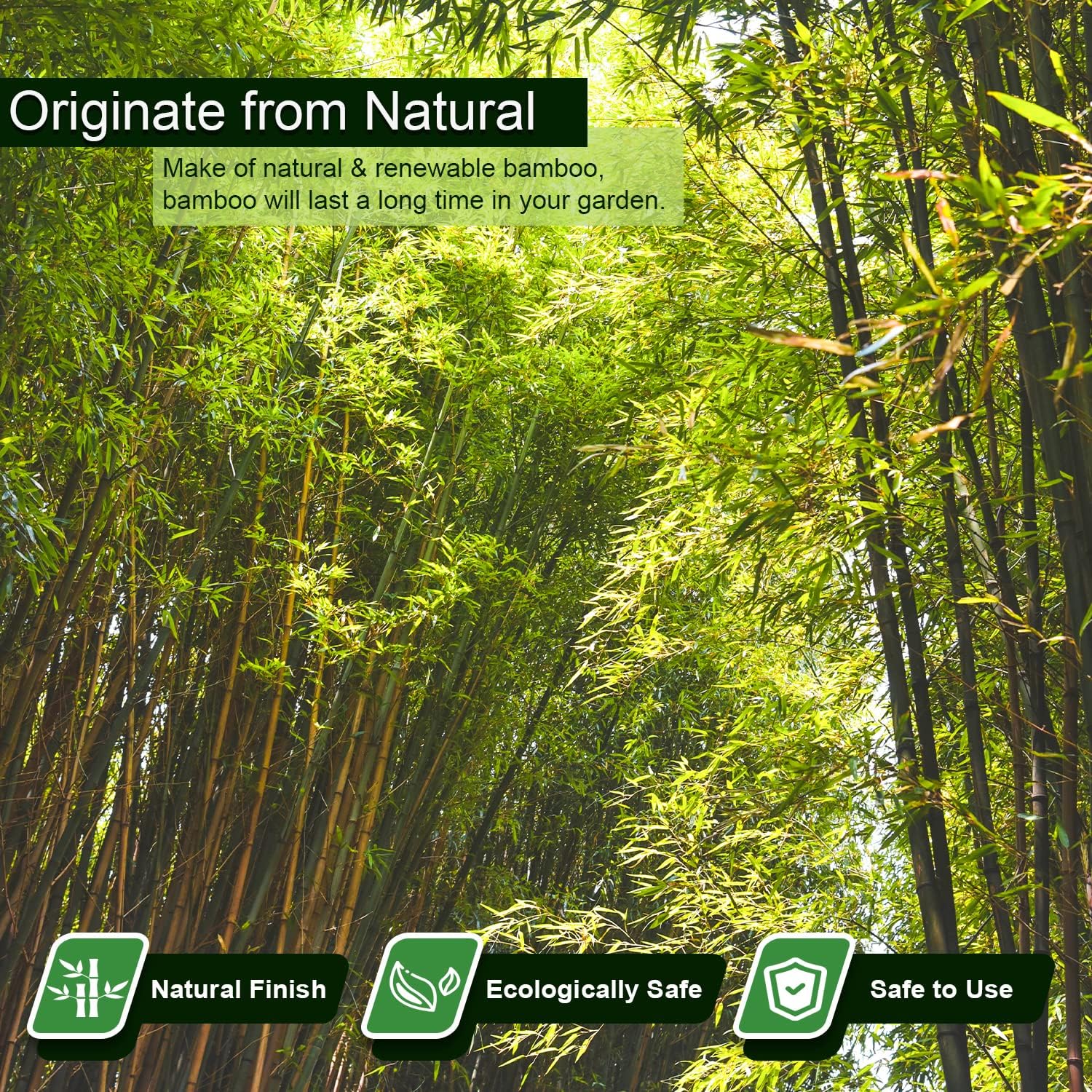Detalle 2 de Jollybower BambooStake-CA Bamboo Garden Stakes, 25-Pack, 0.47–0.55-Inch Diameter